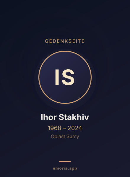 Gedenkportrait von Ihor Stakhiv