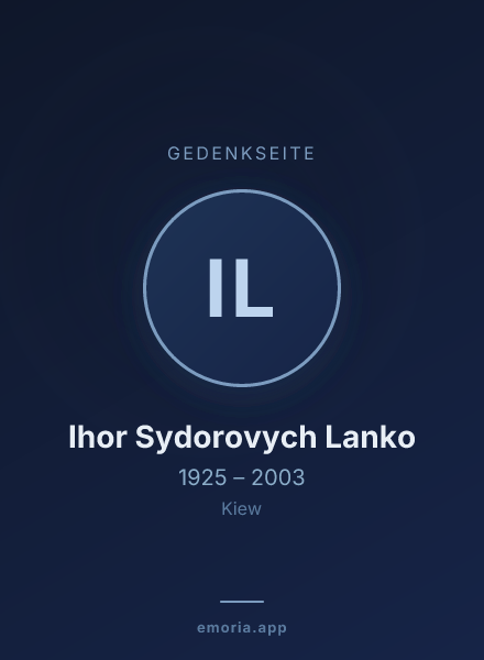 Gedenkportrait von Ihor Sydorovych Lanko
