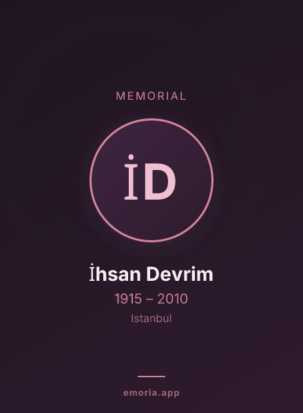 Memorial portrait of İhsan Devrim