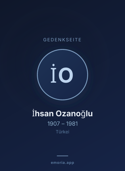Gedenkportrait von İhsan Ozanoğlu