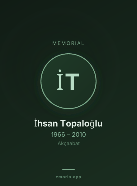 Memorial portrait of İhsan Topaloğlu
