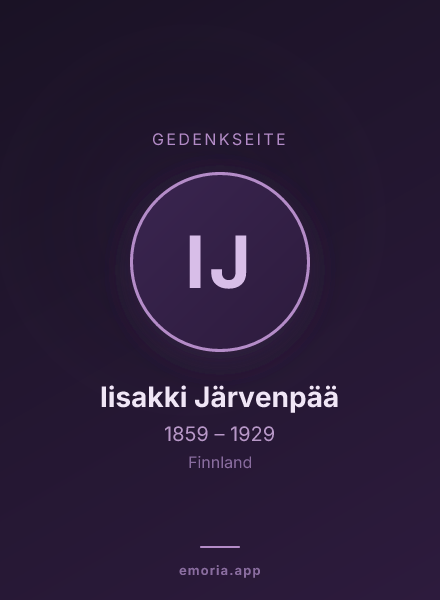 Gedenkportrait von Iisakki Järvenpää