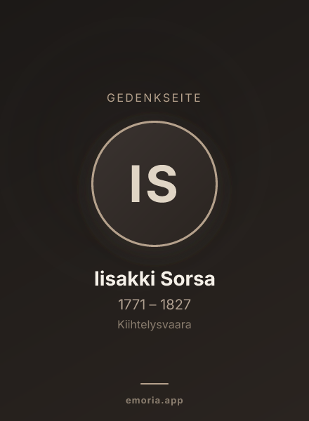 Gedenkportrait von Iisakki Sorsa