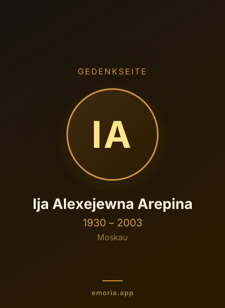 Gedenkportrait von Ija Alexejewna Arepina
