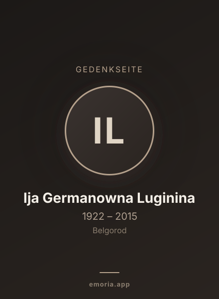 Gedenkportrait von Ija Germanowna Luginina