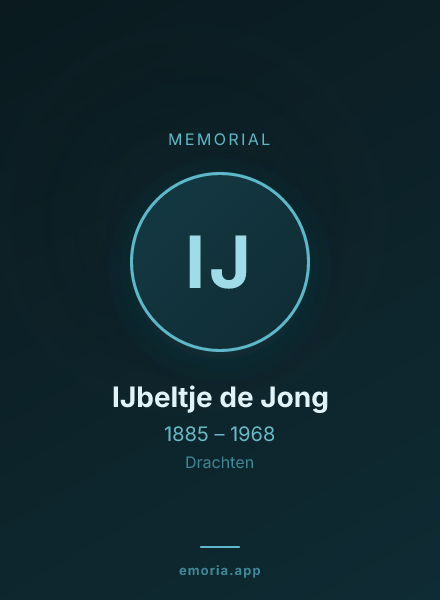 Memorial portrait of IJbeltje de Jong