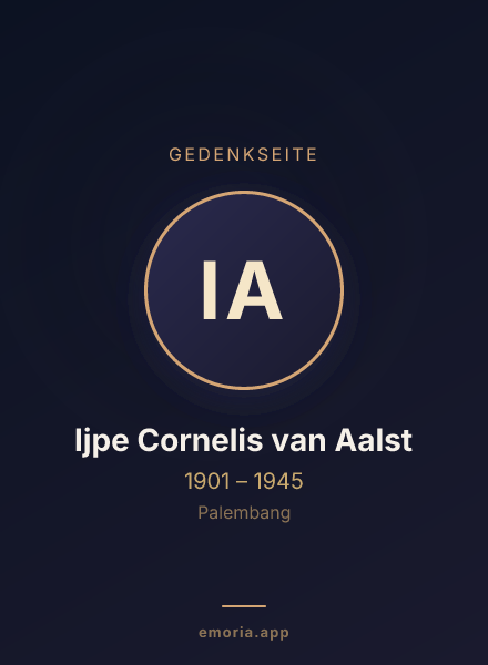 Gedenkportrait von Ijpe Cornelis van Aalst