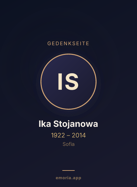 Gedenkportrait von Ika Stojanowa