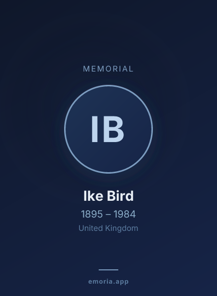 Memorial portrait of Ike Bird