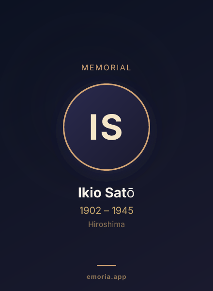 Memorial portrait of Ikio Satō