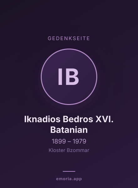 Gedenkportrait von Iknadios Bedros XVI. Batanian