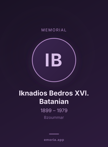 Memorial portrait of Iknadios Bedros XVI. Batanian