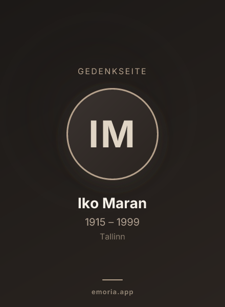 Gedenkportrait von Iko Maran