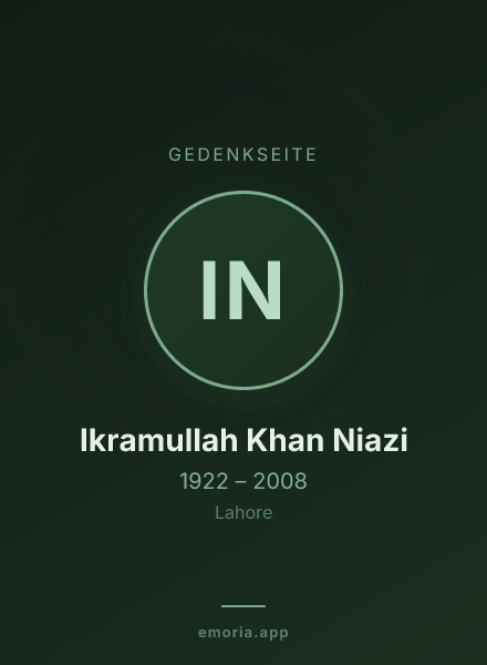 Gedenkportrait von Ikramullah Khan Niazi