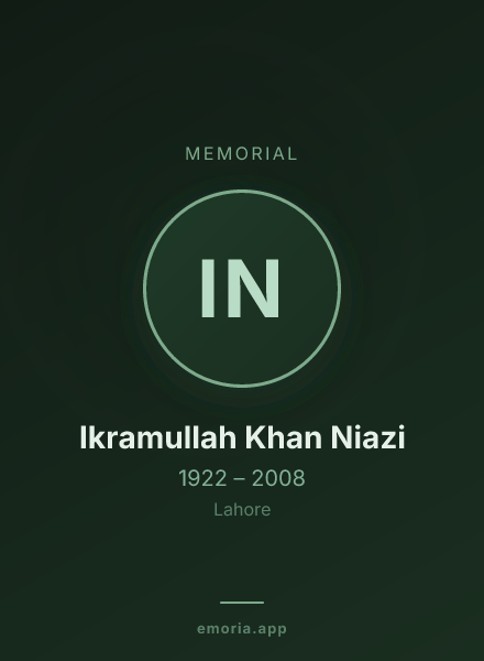 Memorial portrait of Ikramullah Khan Niazi