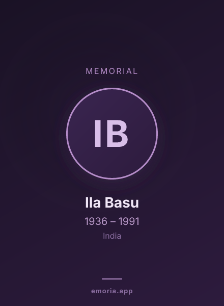 Memorial portrait of Ila Basu