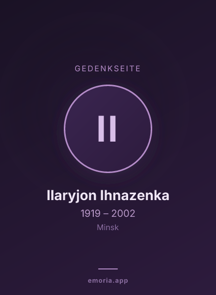Gedenkportrait von Ilaryjon Ihnazenka