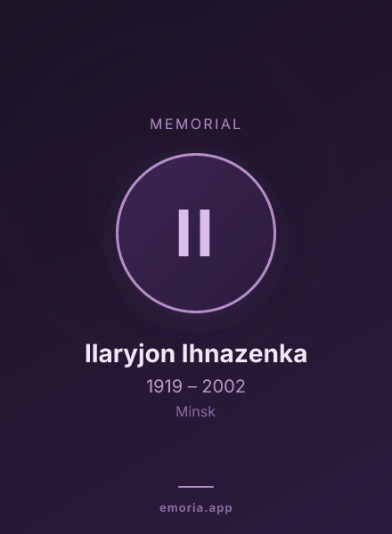 Memorial portrait of Ilaryjon Ihnazenka