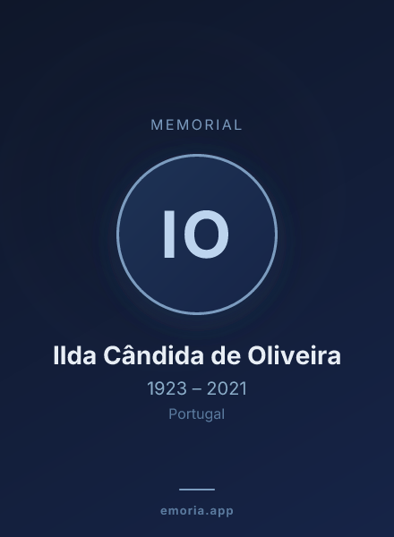Memorial portrait of Ilda Cândida de Oliveira