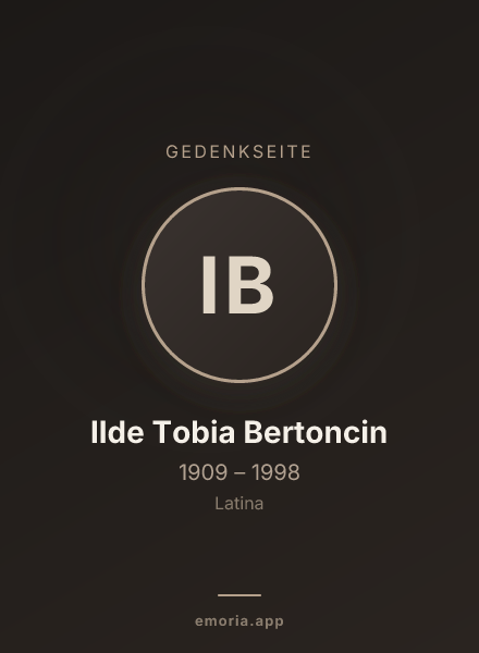 Gedenkportrait von Ilde Tobia Bertoncin