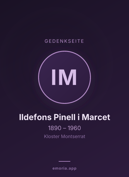 Gedenkportrait von Ildefons Pinell i Marcet