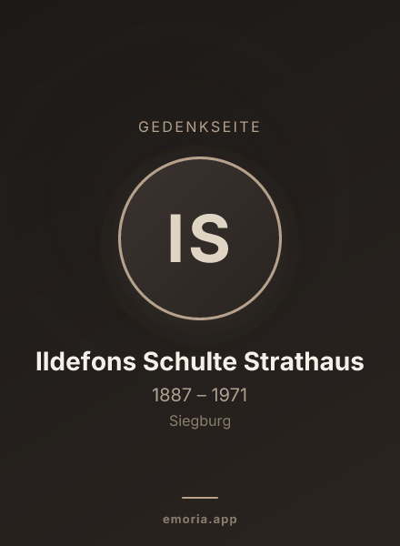 Gedenkportrait von Ildefons Schulte Strathaus