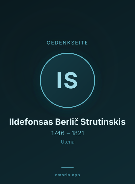 Gedenkportrait von Ildefonsas Berlič Strutinskis