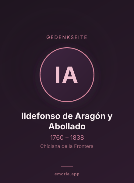 Gedenkportrait von Ildefonso de Aragón y Abollado