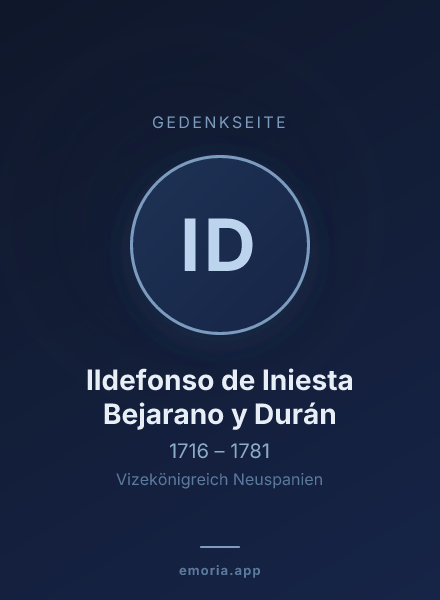 Gedenkportrait von Ildefonso de Iniesta Bejarano y Durán