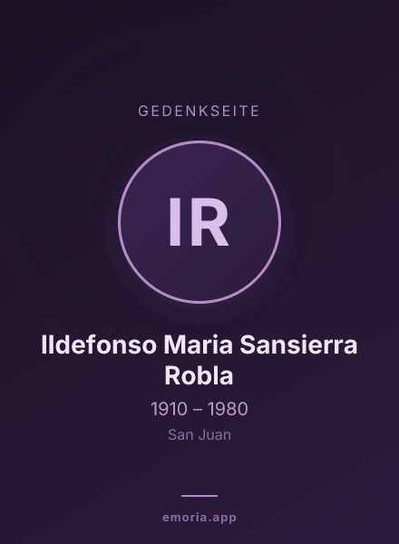 Gedenkportrait von Ildefonso Maria Sansierra Robla
