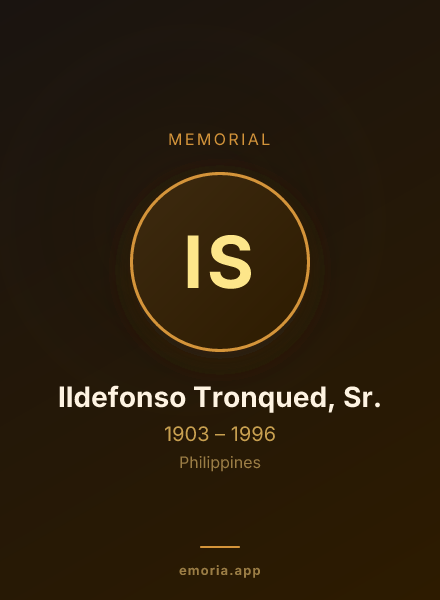 Memorial portrait of Ildefonso Tronqued, Sr.