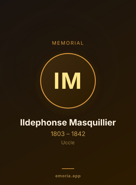 Memorial portrait of Ildephonse Masquillier