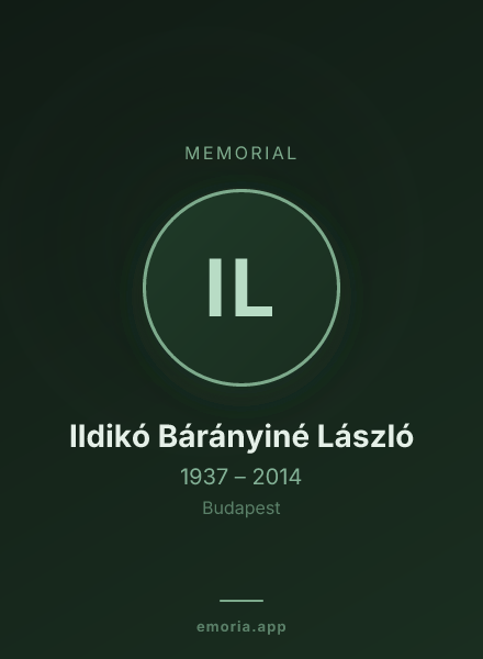 Memorial portrait of Ildikó Bárányiné László