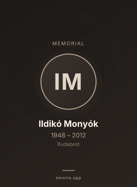 Memorial portrait of Ildikó Monyók