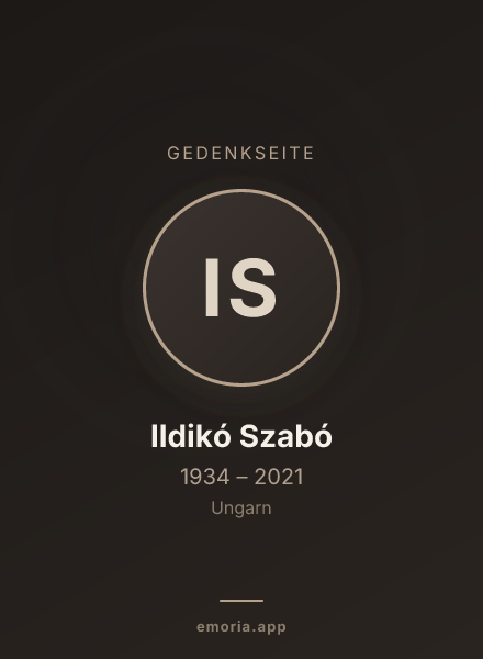 Gedenkportrait von Ildikó Szabó