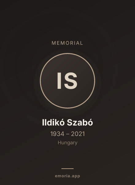 Memorial portrait of Ildikó Szabó