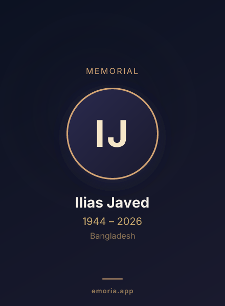 Memorial portrait of Ilias Javed