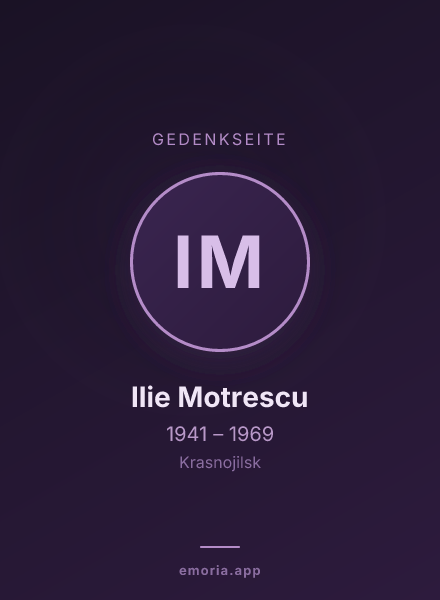 Gedenkportrait von Ilie Motrescu