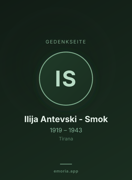 Gedenkportrait von Ilija Antevski - Smok