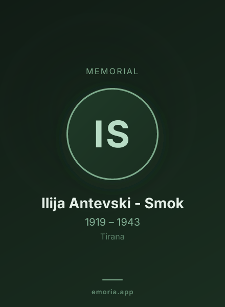 Memorial portrait of Ilija Antevski - Smok