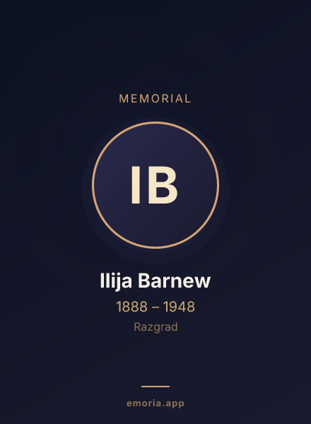 Memorial portrait of Ilija Barnew