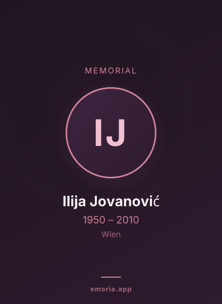 Memorial portrait of Ilija Jovanović