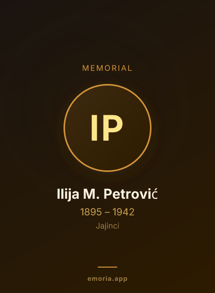 Memorial portrait of Ilija M. Petrović