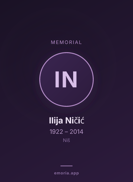 Memorial portrait of Ilija Ničić