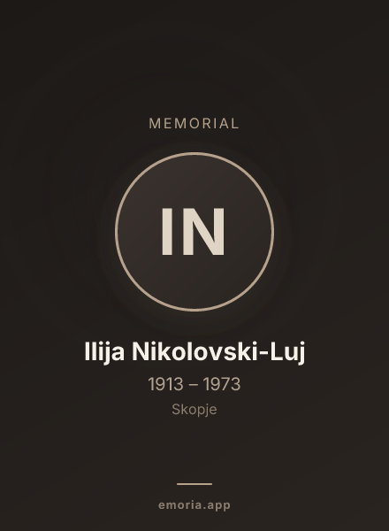 Memorial portrait of Ilija Nikolovski-Luj