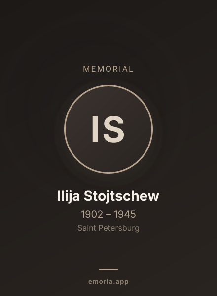 Memorial portrait of Ilija Stojtschew