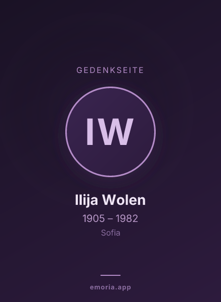 Gedenkportrait von Ilija Wolen