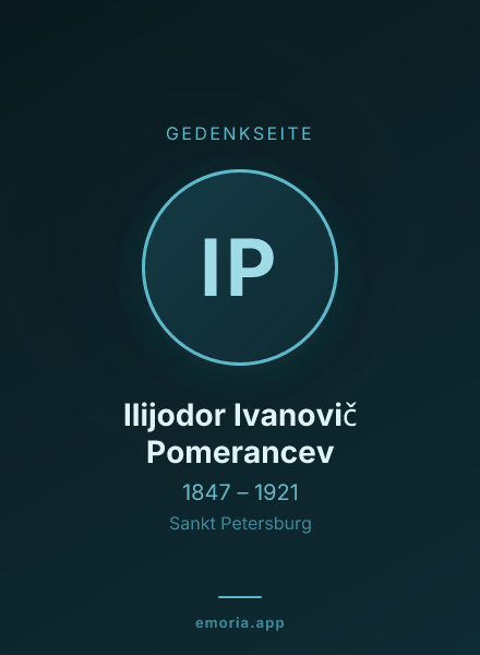 Gedenkportrait von Ilijodor Ivanovič Pomerancev