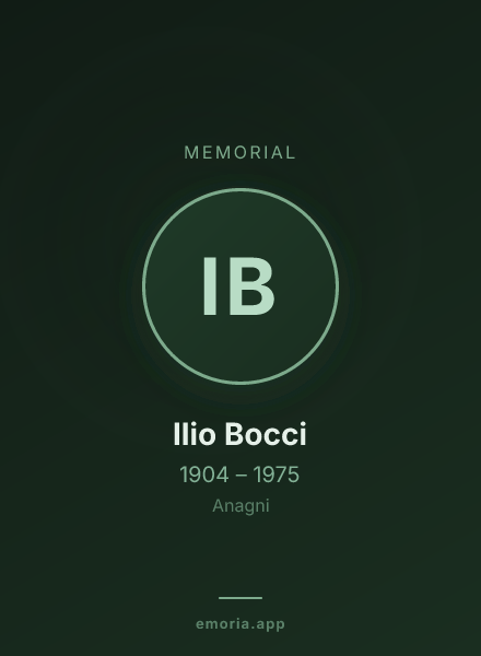 Memorial portrait of Ilio Bocci