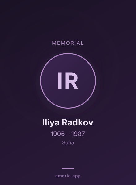 Memorial portrait of Iliya Radkov